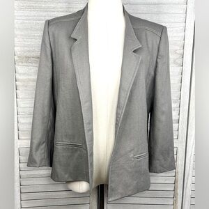 CELESTE (Sport) Vintage 80's 100% Wool Open Front Blazer Taupe-12